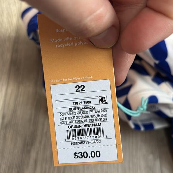 Kona Sol Blue and White Bikini with Summer Coral Print Underwire Swim Suit Set - Picture 10 of 12